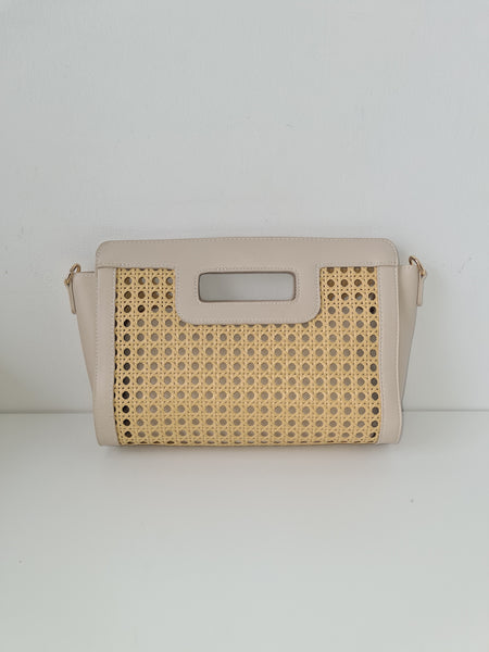 Bolso de rafia rectangular
