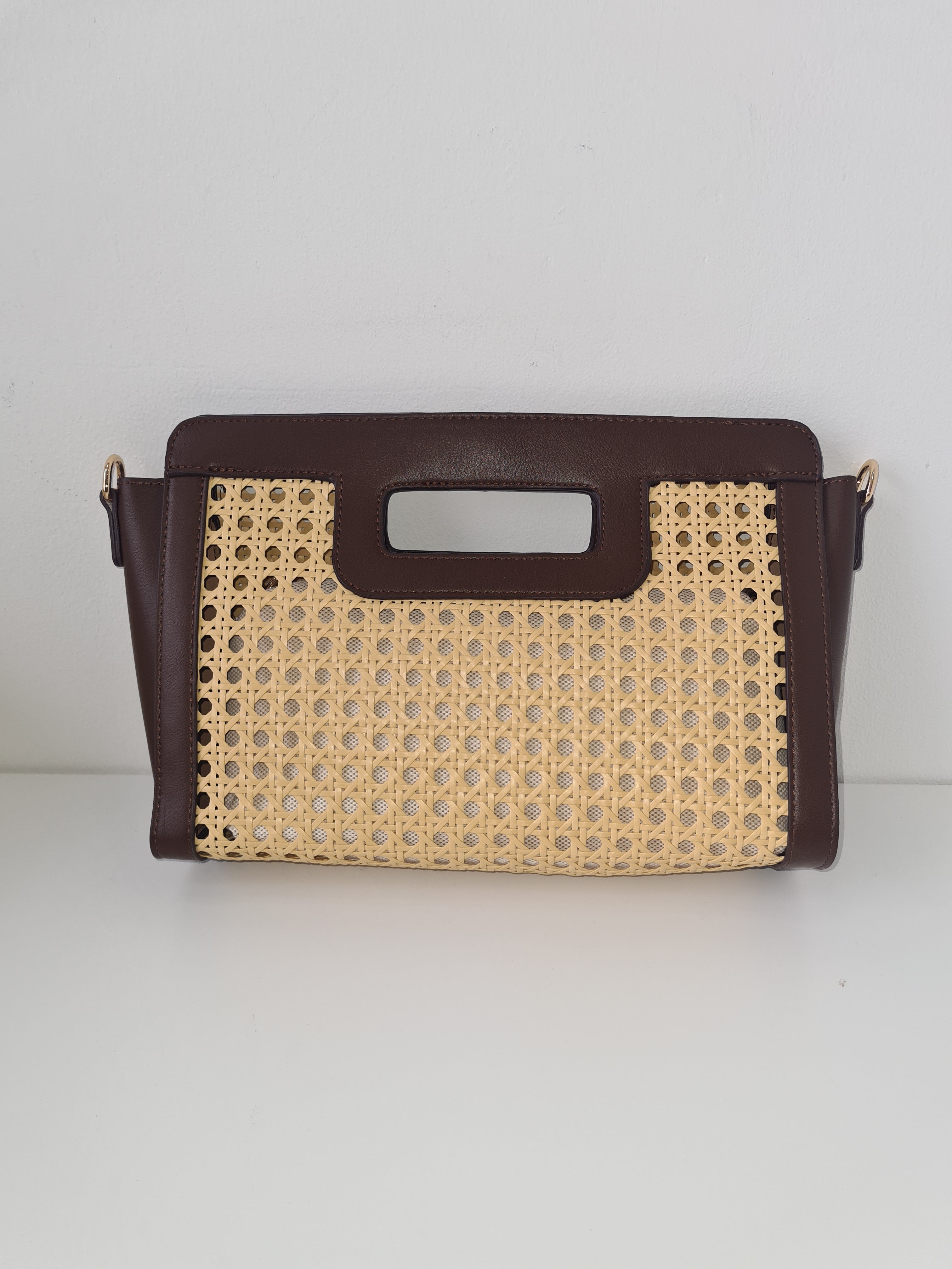 Bolso de rafia rectangular