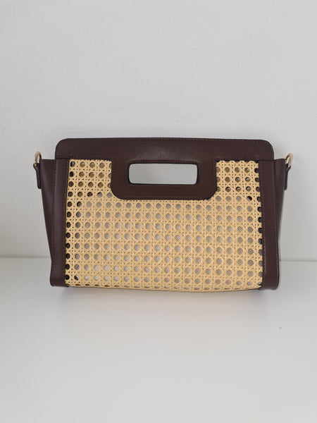 Bolso de rafia rectangular