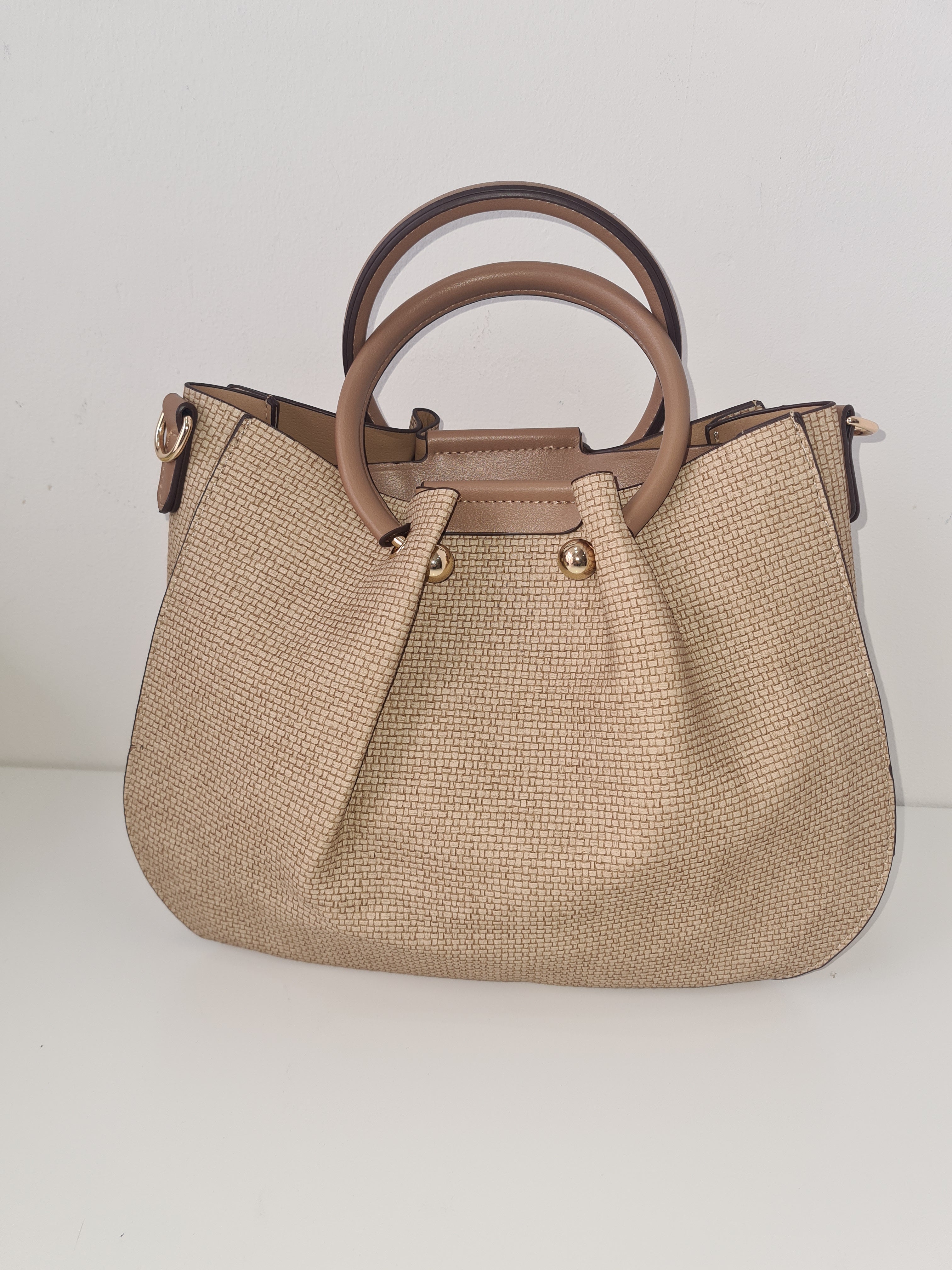 Bolso polipiel asa redonda