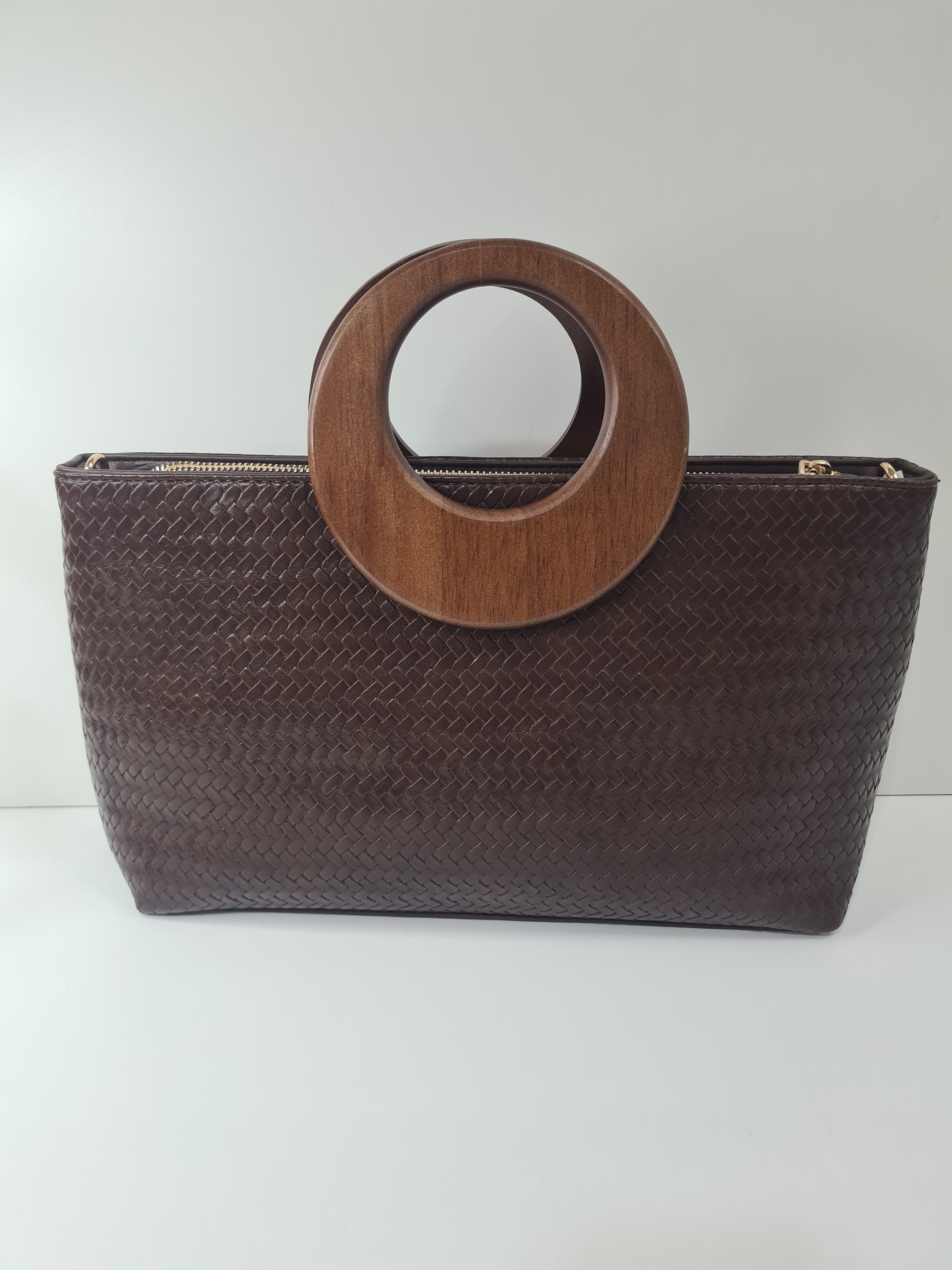 BOLSO DE MANO TRENZADO ASA REDONDA