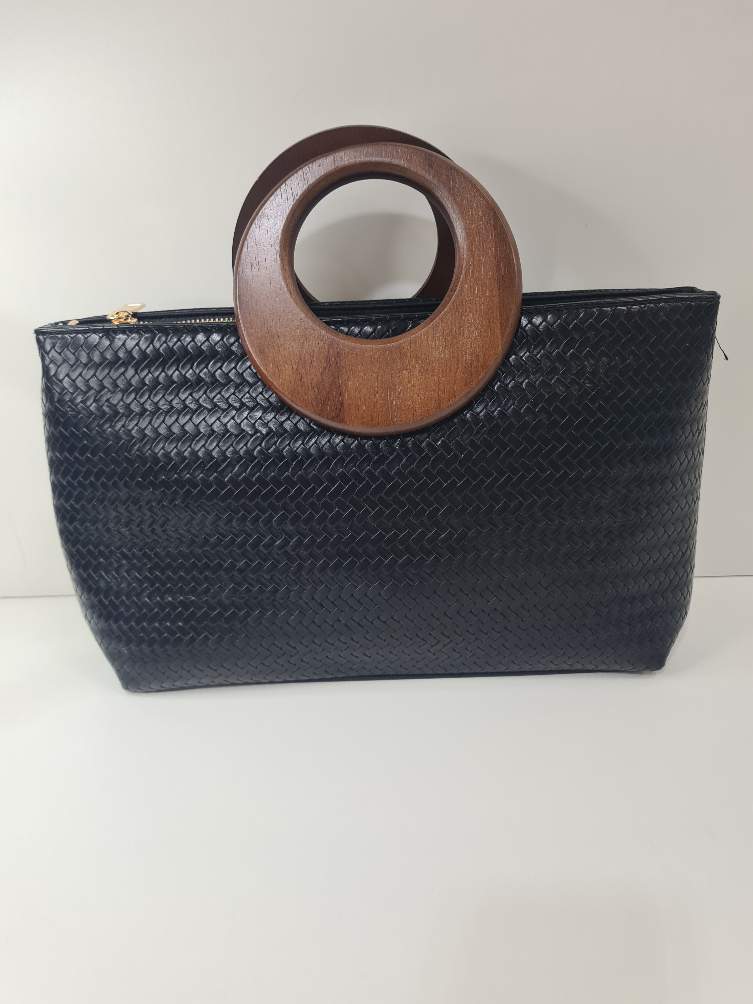 BOLSO DE MANO TRENZADO ASA REDONDA