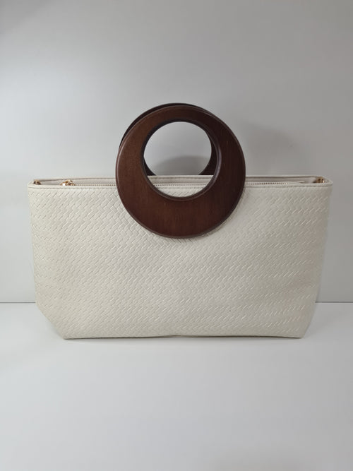 BOLSO DE MANO TRENZADO ASA REDONDA