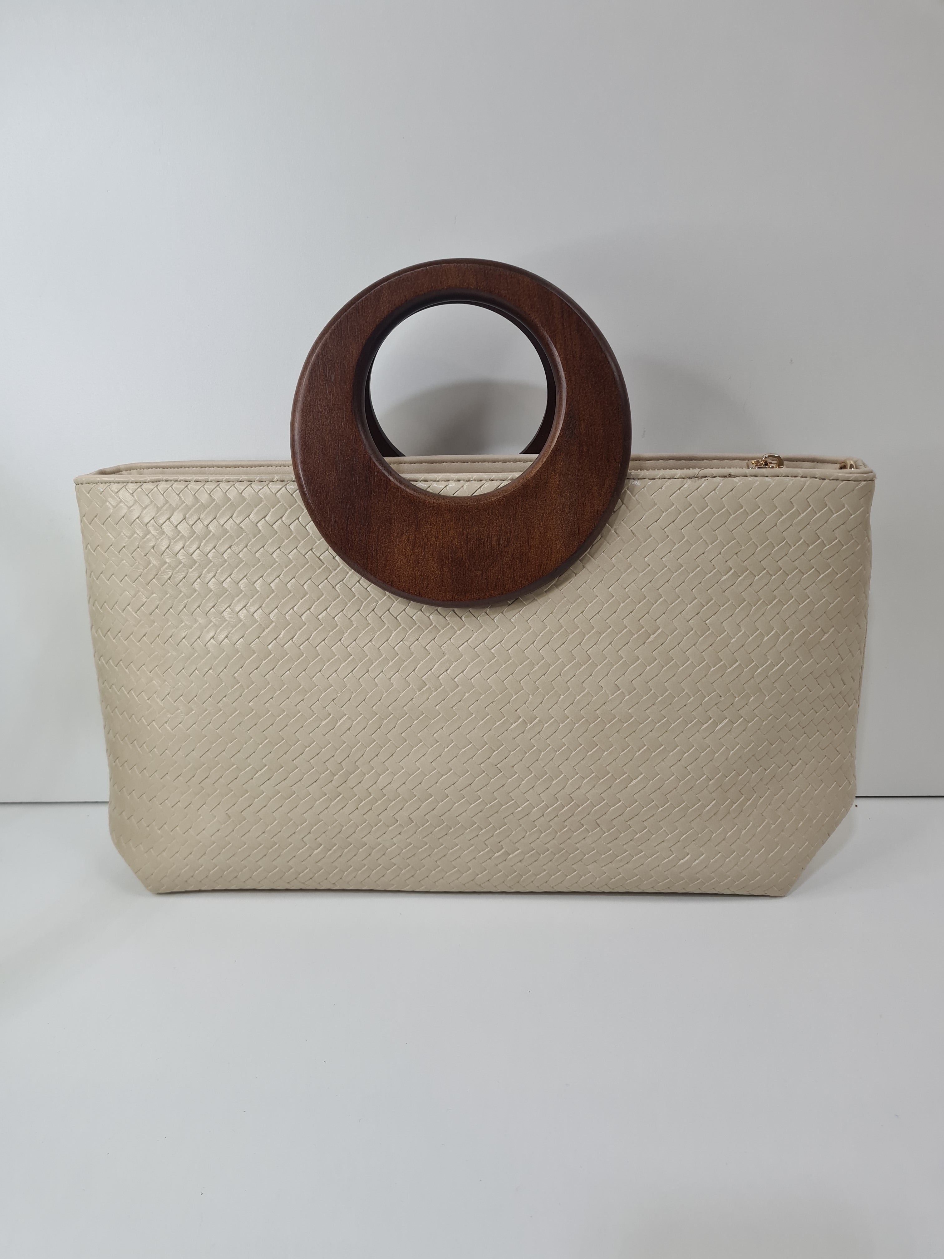BOLSO DE MANO TRENZADO ASA REDONDA