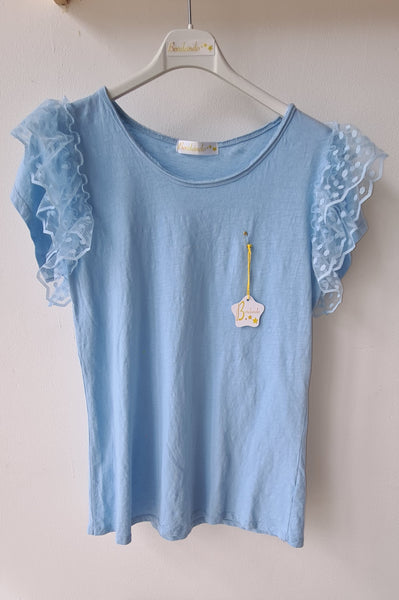 Camiseta personalizada con volante topitos