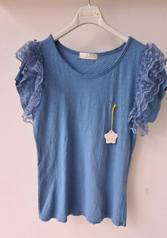 Camiseta personalizada con volante topitos